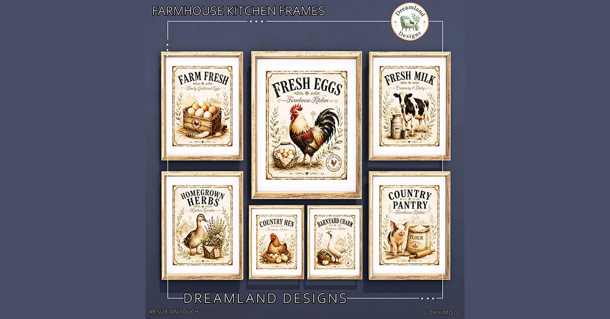 August Group Gift Farmhouse Kitchen Frames at Dreamland Designs